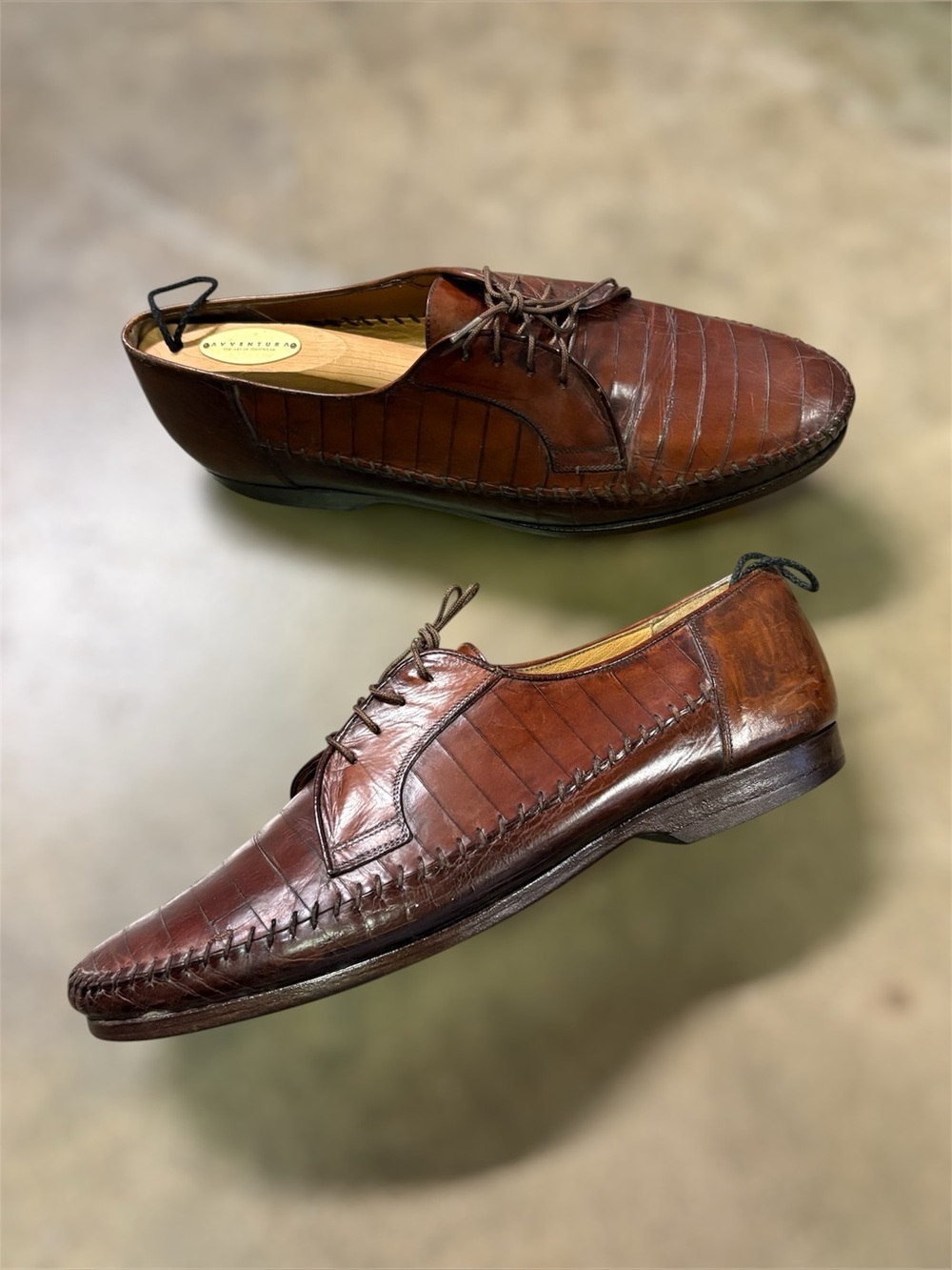 Avventura Men's Size 11 Brown Leather Lace-Up Dress Shoes